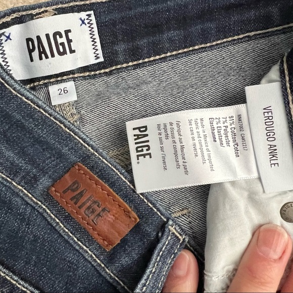 PAIGE Verdugo Ankle Skinny Slant Raw Hem in Jamila Distressed Wash - Picture 6 of 7